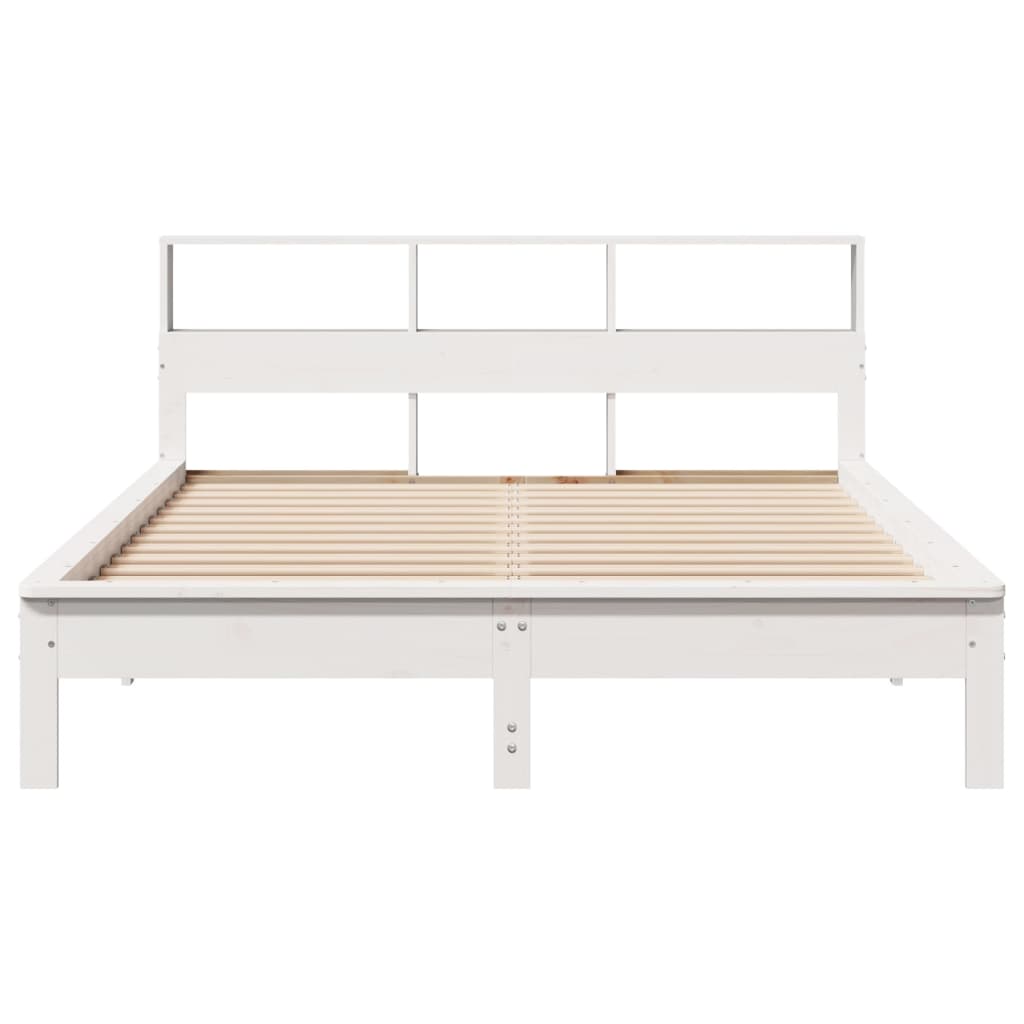 Solid Wood Bed without Mattress White 135 x 190 cm Pine Wood