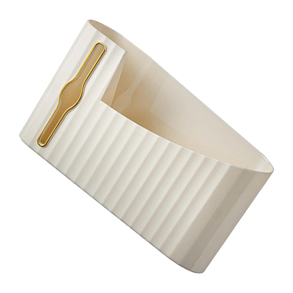 Garbage Bag Dispenser Wall Mounted Plastic Trash Bag Holder for Kitchen Bathroom Cream Color