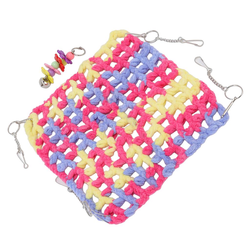 Hamster Weave Hammock Hanging Small Animal Cage Hammock for Chinchilla Parrot Guinea Pig 25x25cm   9.8x9.8in