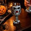 Unique Home Decor Gifts Horrible Resin Stainless Steel Skull Goblet, Retro Skeletal Wine Gothic Cup Cocktail Glasses, Vintage Whiskey for Halloween