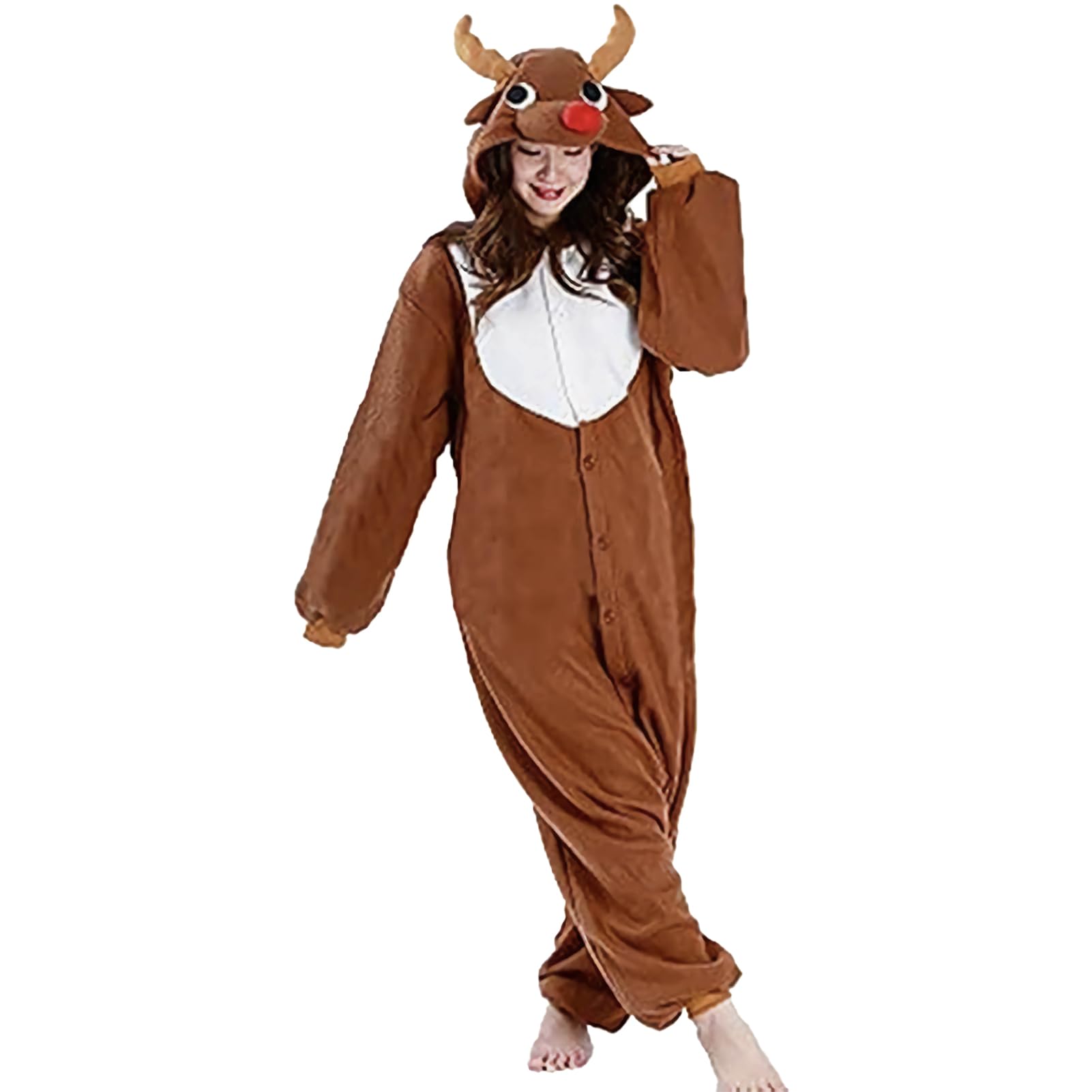 

Reindeer Kigurumi Cosplay Costume for Santa Christmas Stage Disguise [Asminlee] Adults, Costume, Unisex, Soft, Cute, Animal, Character, Christmas,