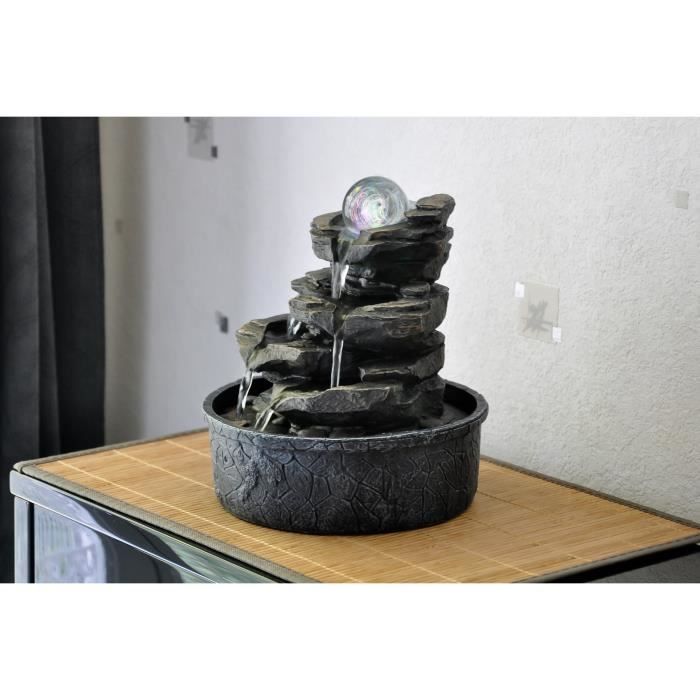 Binnenfontein little rock - zen'light - scfr138 - bruin - rustgevende zen decoratie - led verlichting