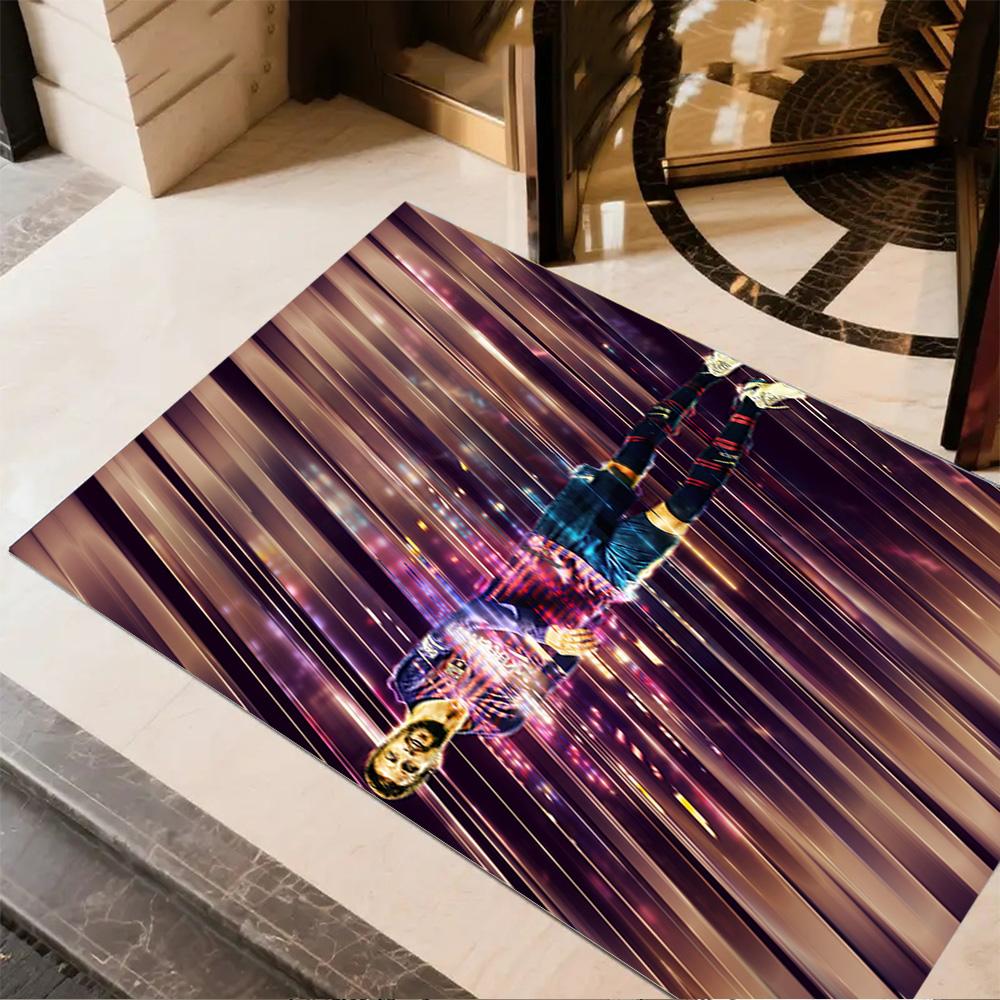 Dynamic Soccer Player Pose Floor Rug Office Rug Perfect for Hallway Dormitory Bedrooms Living Rooms Anti-slip Rug Office home decor Spiritual Gift