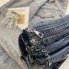 Multi-layer Denim Bag Vintage Shoulder Bag Women's Embroidered Crossbody Bag