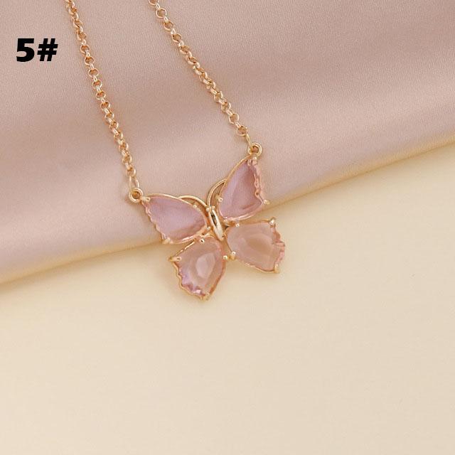 Butterfly Jewelry Multi-Colored Zircon Butterfly Necklace for Women Fashionable Clavicle Chain Pendant Necklace for Women