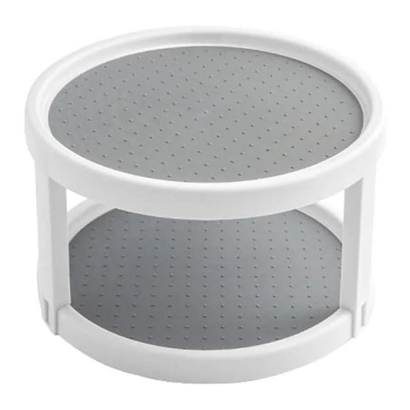 

2 Tier Non Skid Spice Rack Turntable, Spinning Organizer, Non Skid Lazy Susan Turntable, 360° Rotating Seasoning Organizer 2-tier світло-сірого кольору