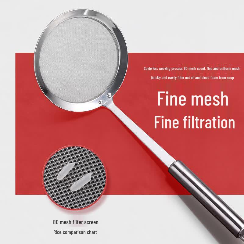 304 Stainless Steel Fine Mesh Skimmer Spoon