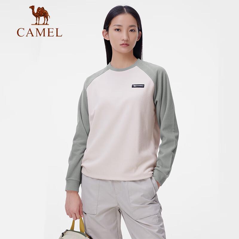 CAMEL Women's Fleece Crewneck Long-Sleeve Sweatshirt A24CA6K787