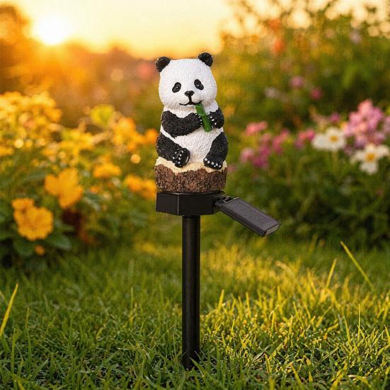Solar Animal Stake Light, Resin Owl Panda Frog Garden Lights, Waterproof Outdoor Landscape Lamp, Fairy Yard Lawn Pathway Patio Decor