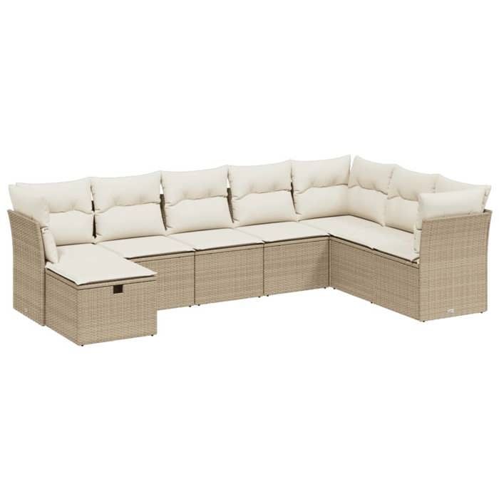 VidaXL Garden Lounge Set with Cushions 8 Pcs, Patio Sofas, Patio Furniture Set, Outdoor Furniture, Beige 3263274