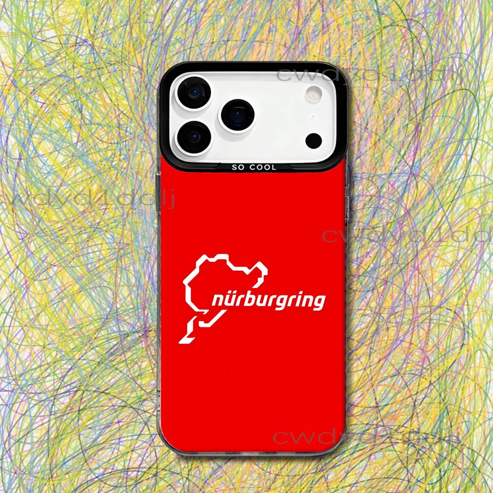 

N-Nurburgring Sport Car For iPhone 17,16,15,14,13,12,X,8,Pro,Max,Plus,SE4,Air,Mini Anti-Slip Black IMD Matte Case iPhone13PROMAX
