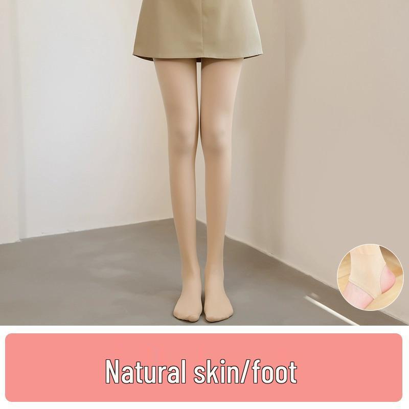 

Осенне-зимние телесные толстые колготки на флисовой подкладке - Женские весенне-осенние тонкие леггинсы телесного цвета 100g Thin Fleece