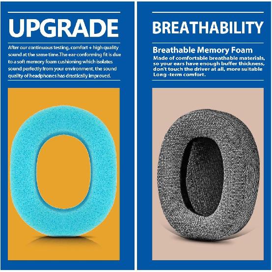 WH-XB910N Ear Pads - TRANSTEK Replacement Ear Cushion Compatible with WH-XB910N XB910 N Headphones (Grey Fabric)