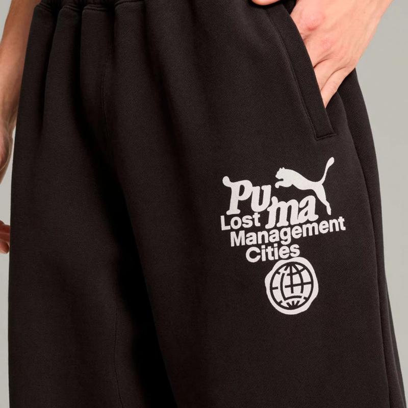 Puma X Lmc Loose Fashion Versatile Mid-Rise Knitted Sports Pants Men Bottoms Black 626564-01