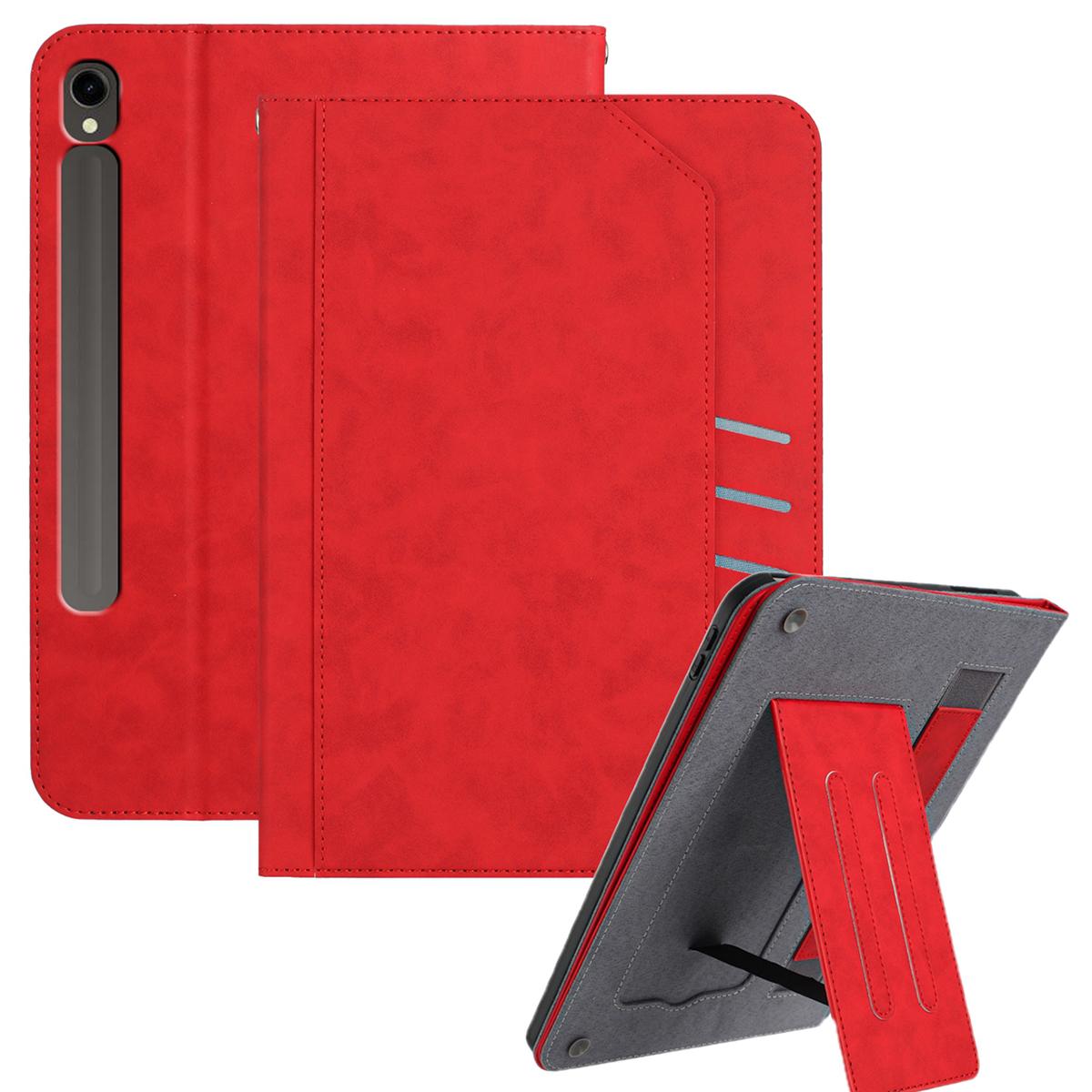 

Stand Case for Samsung Galaxy Tab S10 FE/S9/S9 FE Auto Wake/Sleep PU Leather Tablet Cover with Wallet/Hand Strap E