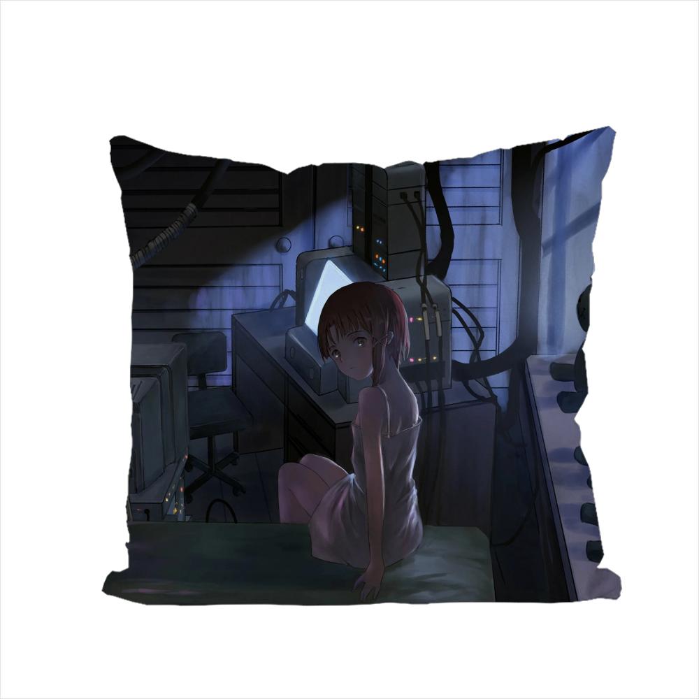

Подушка с принтом Serial Experiments Lain для автомобиля, дивана, декоративная, для дома, двусторонняя, плюшевая, квадратная, наволочка 30x30cm