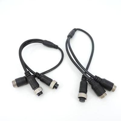 M12 4 Pin Core Aviation Head To Aviation Head Male To 2 Female To 2 Male Extension Y Splitter Cable Adapter for Camera Connector