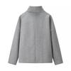 European & American Women's Fashion: Casual Lapel Pearl Leather Wool Short Jacket