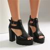Sandales à talons hauts pour femmes printemps et été nouvelles sexy style européen et américain table étanche chaussures à talon épais bout ouvert