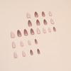 Nude Light Coffee Temperament White Almond Nail Leaf Glitter Nail Piece Round Head Wearing Nail Nails