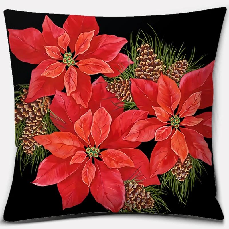 Beautiful Flower Pattern Pillowcase Square Car Sofa Cushion Pillowcase