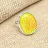 Yellow Australian Triplet Opal Gemstone 925 Sterling Silver Handmade Engagement Ring