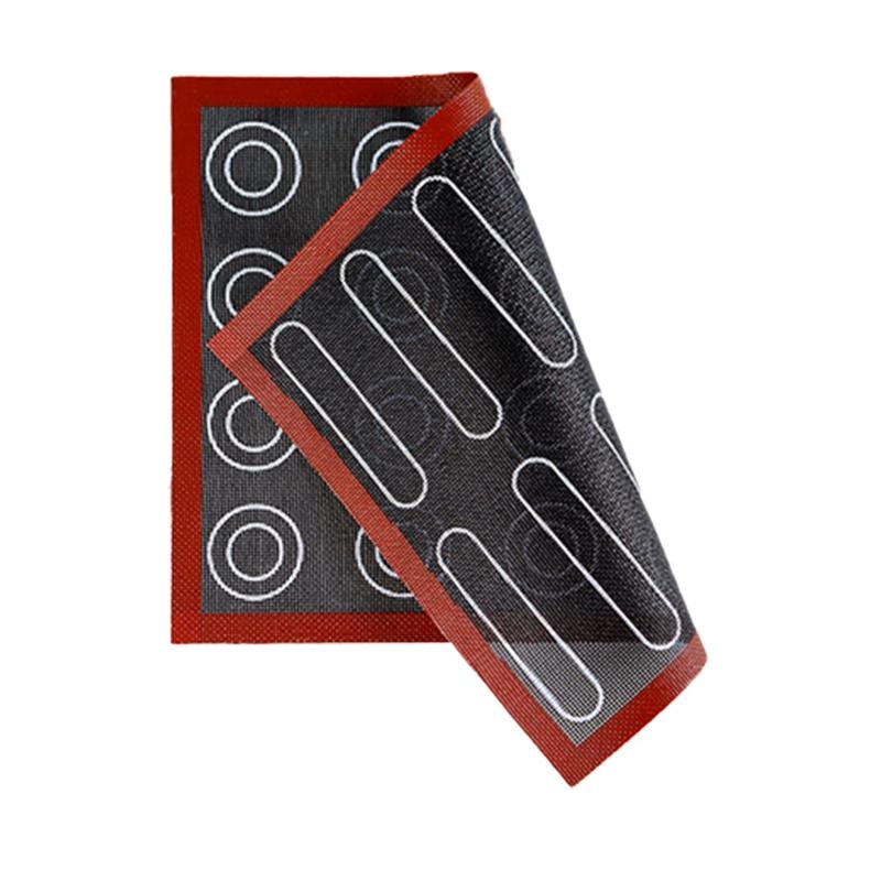M-1Pc Perforated Silicone Baking Mat, With Puff & Round Patterns, Reusable Non-stick Oven Liner, For Cookies Macaron Bread