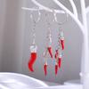 Stylish Chili Pepper Keychain Versatile Chili Horn Keyring Ornament Fashionable Bag Decoration Oil Droplet Detail Decor