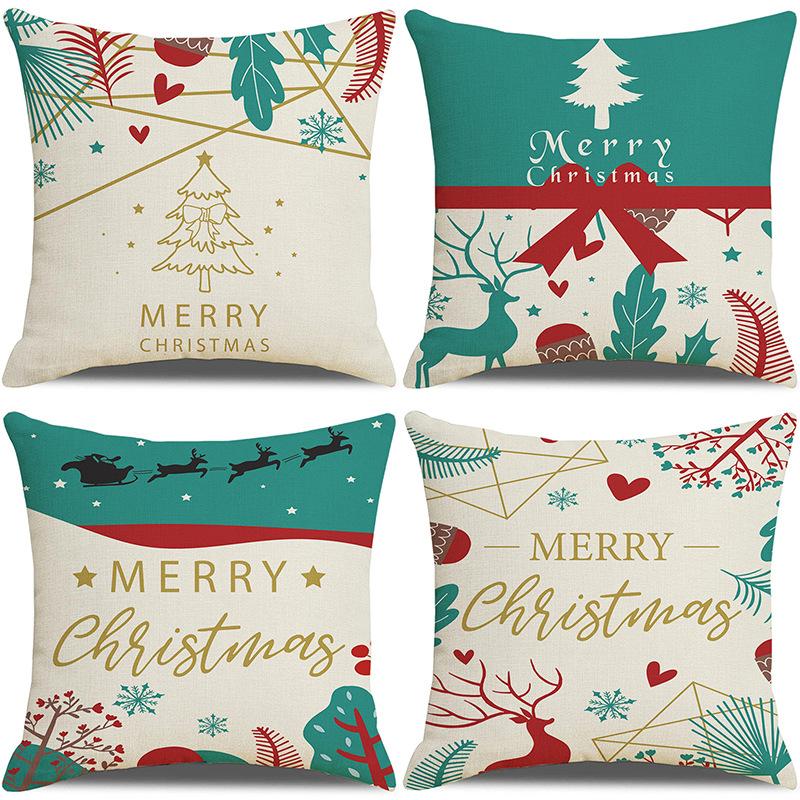 Christmas Pillowcase Combination Multi-patterned Cushion Party Festive Sofa Living Room Pillowcase Pillowcase