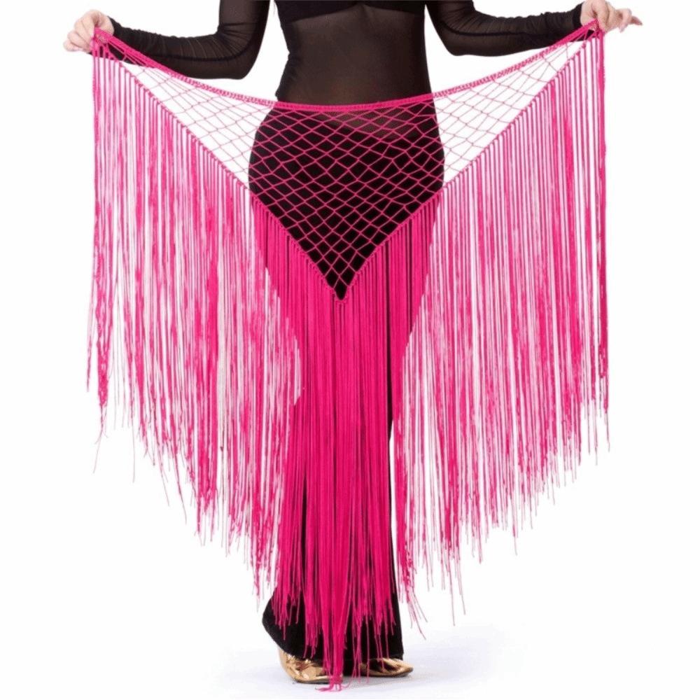Hollow Dancing Waist Belt Long Tassel Belly Dance Waistband Sequin Waist Chain Dancer Accessories