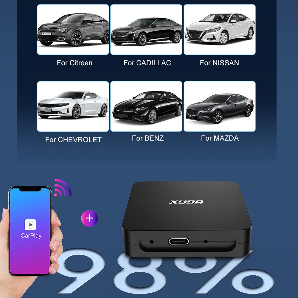 Bluethooth 5.0 2 In 1 Wired To Wireless CarPlay Android Auto Adapter for Car Stereo USB Type C Plug and Use For 98% Cars