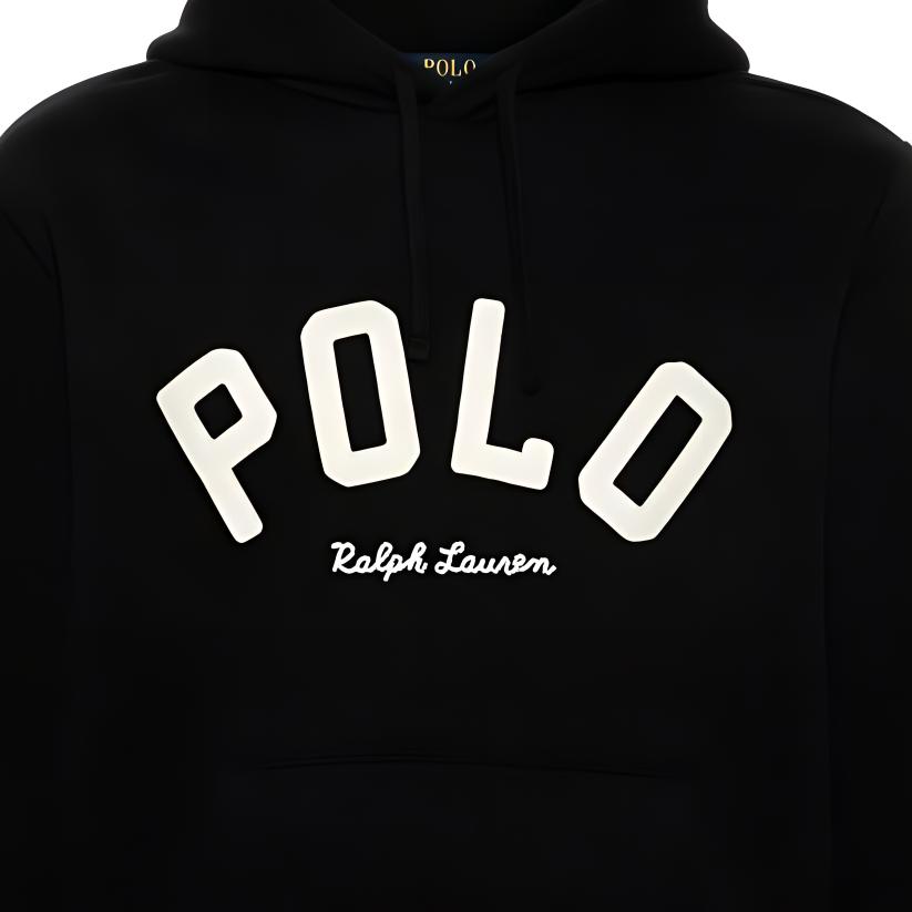 Polo Ralph Lauren FW24 Letter Logo Printed Slim Fit Hoodie Men Hoodies Black 710952040-002