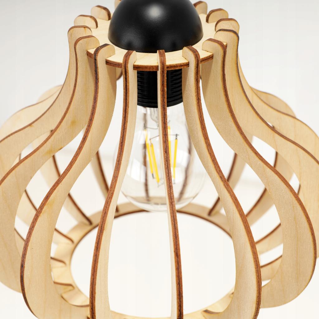 Hanging Lamp, Ceiling Chandelier, Wooden, Led Lampshade