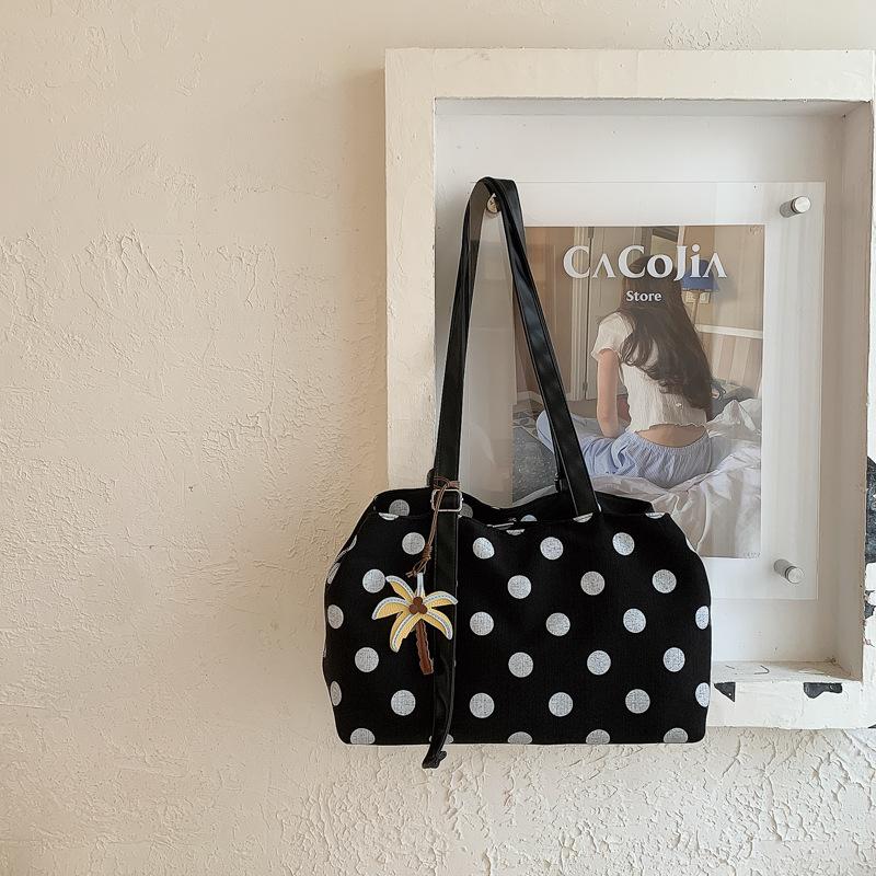 Korean Multi-Compartment Polka Dot Tote Bag Women'S New Fashionable Versatile Commuter Large-Capacity Portable Shoulder Bag
