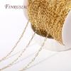 High Quality Spool Chains For DIY Necklace Bracelet Materials DIY Jewelry Making Chains 14K Gold Plated Metal Square Thin Chains