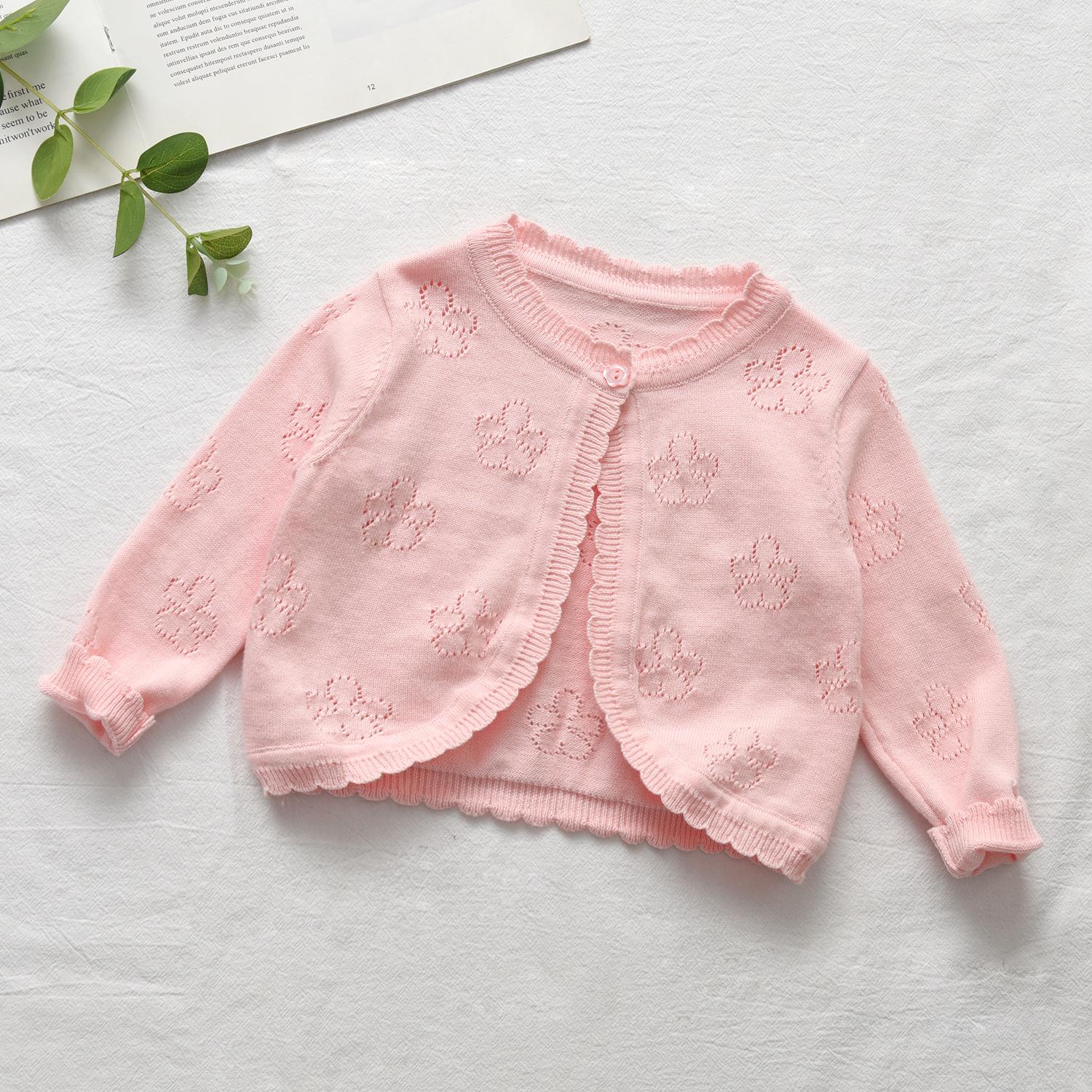 

Кардиган с длинными рукавами для девочек, детские вязаные свитера с застежкой на пуговицы, топы 140cm розовый