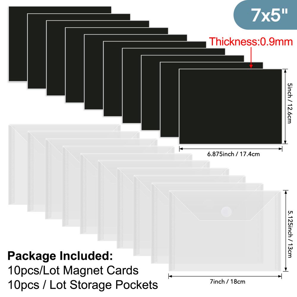 10pcs 12.6x17.4cm 0.9mm Rubber Magnetic Sheets, Die and Stamp Storage Magnetic Panels Magnetic Storage Cards for Card Making