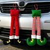 Soft Christmas Elf Legs Hanging Ornament Fireplace Mantel Decoration  Home Holiday Party Decor