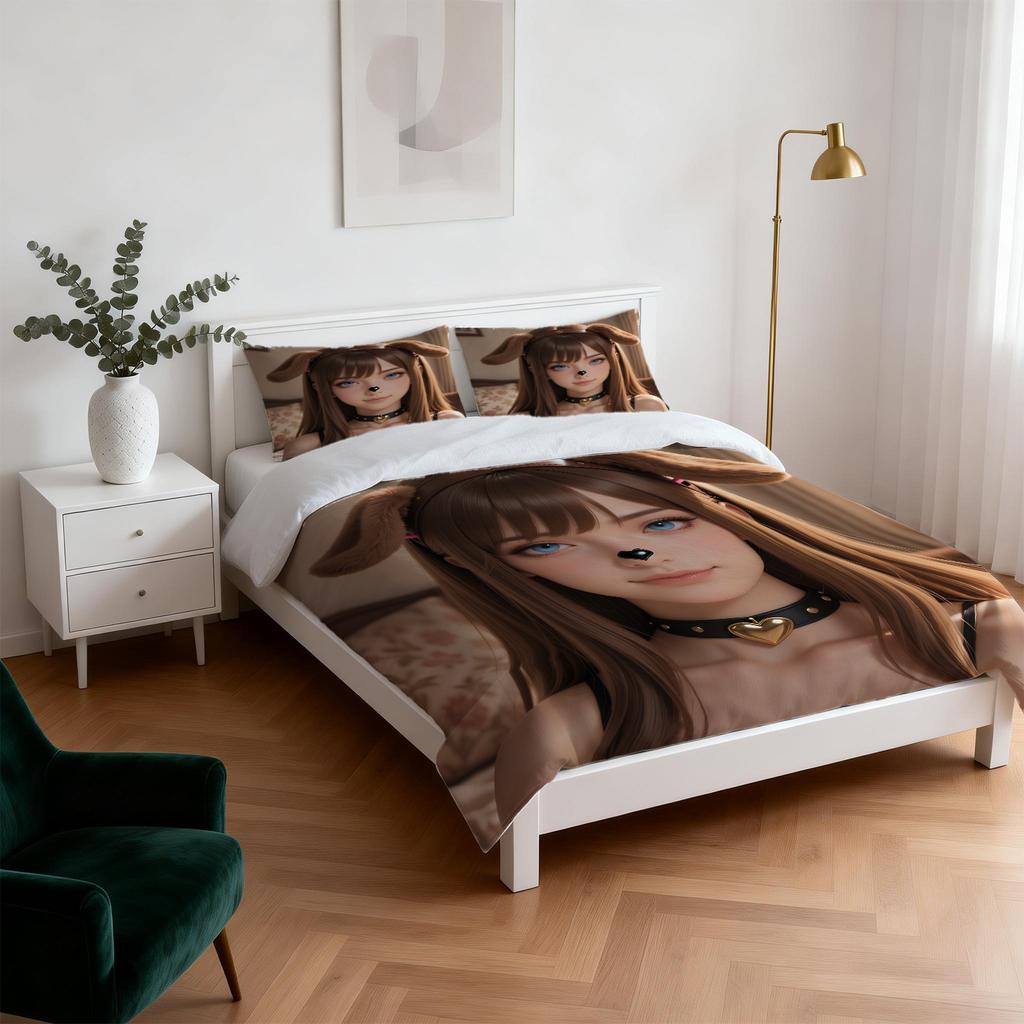 Euphoria Season 3 Woof Woof Print Duvet Cover Set No Filler Soft Microfiber Bedding Set For Teens Bedroom