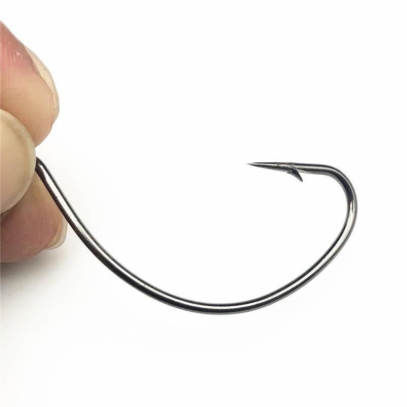 Oem Top Right 9160 100pcs/bag High Carbon Steel Wacky Worm Fishing Hooks Wide Offset Wacky Rig Hooks