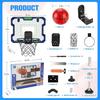 Basketball Hoop Indoor for Kids (4-12 Years Old), Over The Door Basketball Hoop with Scoring, Countdown and Music Accompaniment