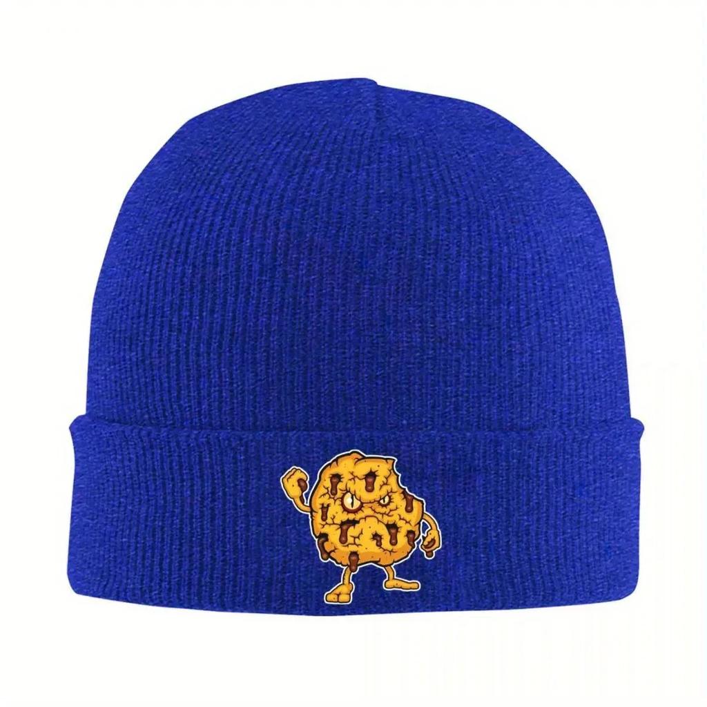 New Cookie Knitted Hat Womens Unisexs Skullies Beanies Autumn Winter Hats Parody Chocolate Chip Melt Hip Hop Cap