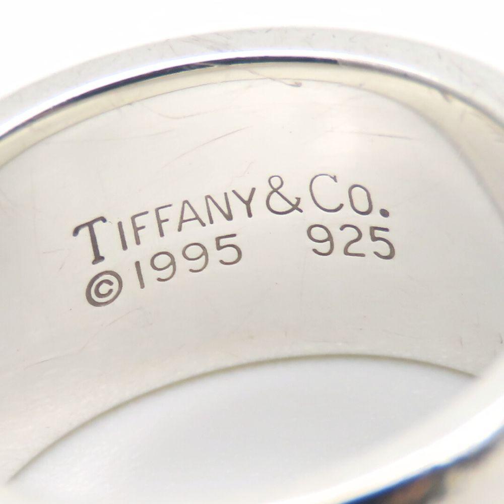 Used TIFFANY&Co. Ring Grooved Double Line EU#47.5 Silver925 9.2g Silver Accessories