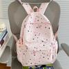 Schoolbag1011 Gentle Star Floral Backpack, Multi-color Optional Lightweight Middle and High School Student Schoolbag, Soft Cloth Large Capacity