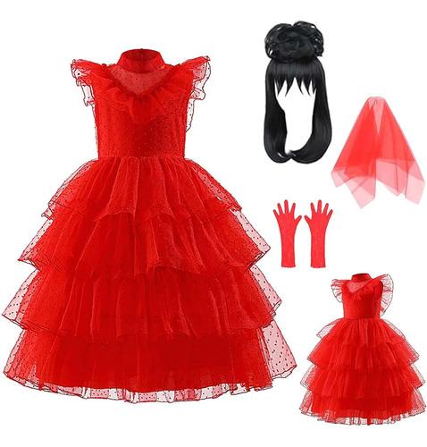 Lydia Deetz - Lydia Deetz Costume For Girls And Boys X-Large/150 красный