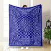 Geometric Pattern Blue Flannel Blanket Flannel Blanket for Bedroom, Living Room, Sofa, and Nap Sofas