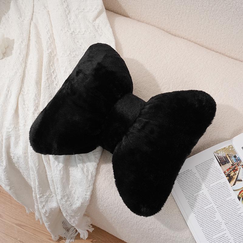 Simple Cute Bow Backrest Sofa Cushion - Comfortable, Breathable, Lace-Edged Support for Living Room or Bedside