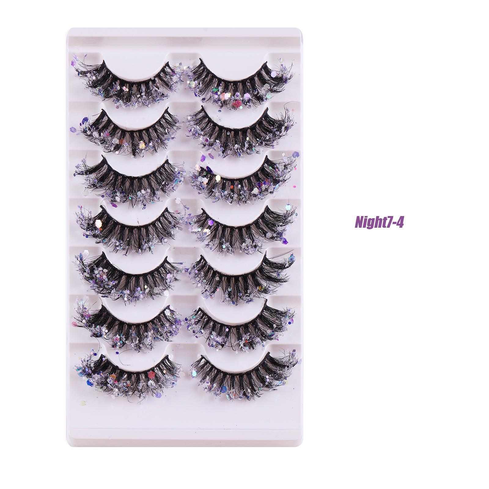 

Новый продукт, накладные ресницы с блестками из химического волокна, светящиеся сценические густые вьющиеся ресницы