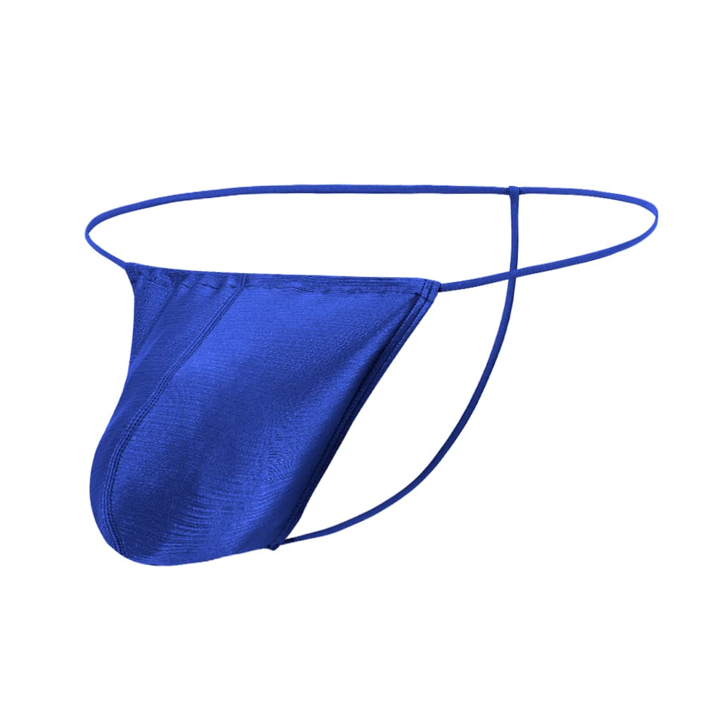 SUMABA Bikini 3D Low 3XL Men's T-Back Underwear, Breathable, Sexy, Construction, Rise, Blue,