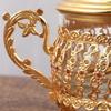 European Style Seasoning Jar,Alloy With lid Handle Red Inlaid Gem Container Salt Butter Organizer,Coffee Beans Jar,Kitchen Tools